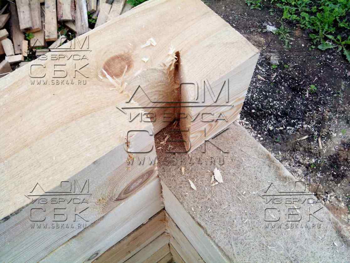Дачный дом из бруса 4х6 - сборка в тёплый угол на березовые нагеля - теплый угол ласточкин хвост