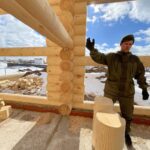 Дом из оцилиндрованного бревна 28 диаметра (Кострома)