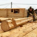 Дом из оцилиндрованного бревна 24 диаметра (Поселок «Первый»)