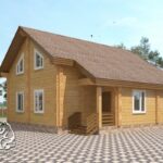 Проект 1,5 этажного дома из бруса в чаше с террасой 12.5 на 10.0 Дубровая роща