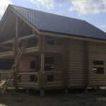 Дом из оцилиндрованного бревна 24 диаметра (Кадый)